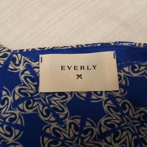 NWT Womans Blue and Cream Midi Dress - Picture 4 of 4